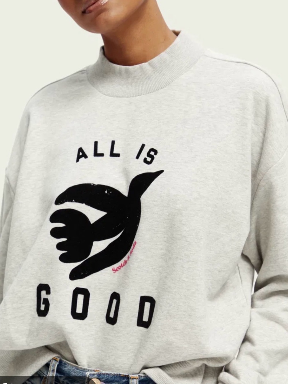 Scotch & Soda Gray Funnel Neck Sweatshirt